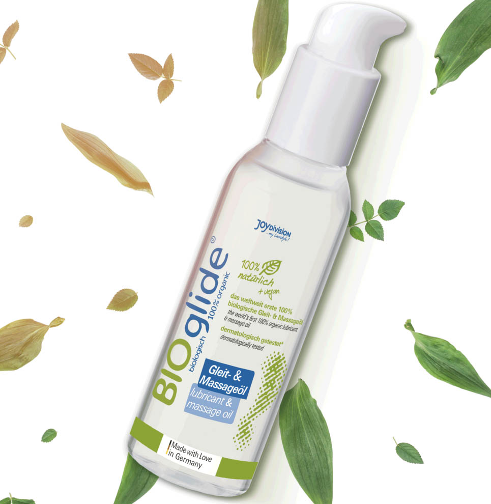 huile de massage bio de chez Bioglide, 100% naturel, idéal pour masser tout le corps mais aussi il est utiliser pour entant que gel intime