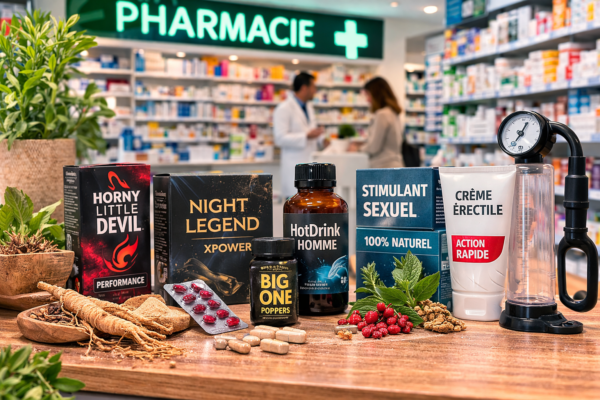 stimulants sexuels pour homme disponibles en pharmacie avec plantes aphrodisiaques et compléments libido