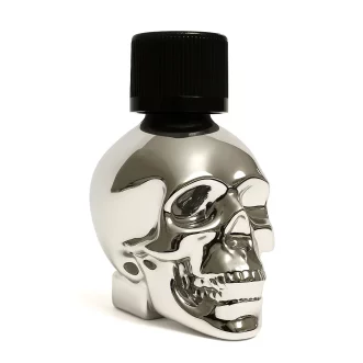 poppers tete de mort argent
