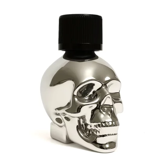 poppers tete de mort argent