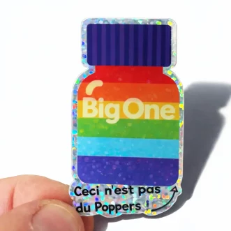 autocollant big one ceci n'est pas du poppers