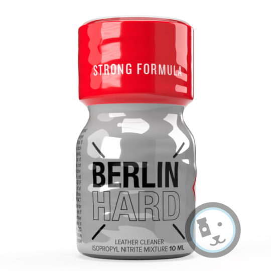 flacon de poppers berlin hard 10 ml gris et rouge
