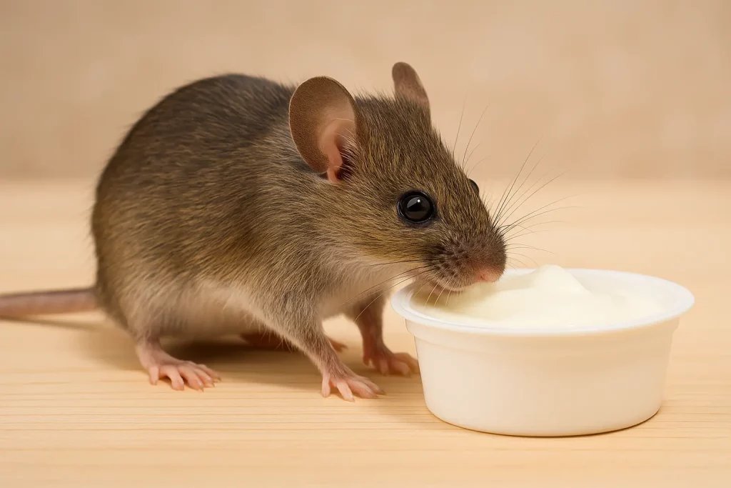 souris qui mange un yaourt expérience libido
