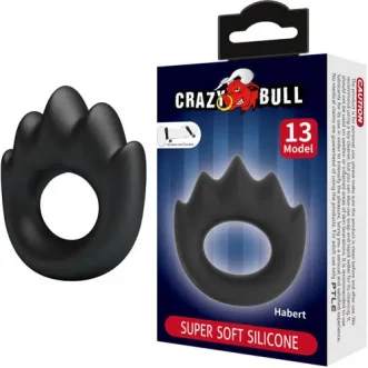 Cockring Crazy Bull Habert Modèle 13 en silicone noir réglable diamètre intérieur 35 mm