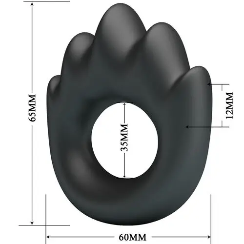 Cockring Crazy Bull Habert Modèle 13 en silicone noir réglable diamètre intérieur 35 mm
