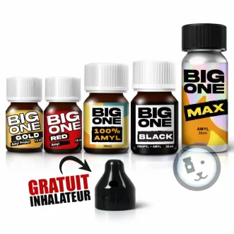 ce pack contient 5 poppers big one one et un bouchon inhalateur