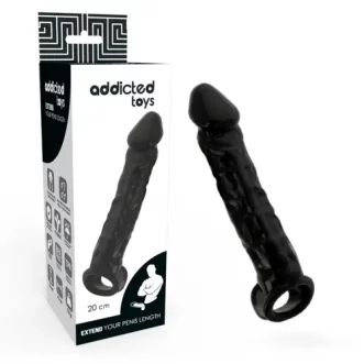 gaine et manchon pour penis noir de 20 cm