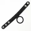 anneau pour pénis en cuir noir a pression silicone reglable