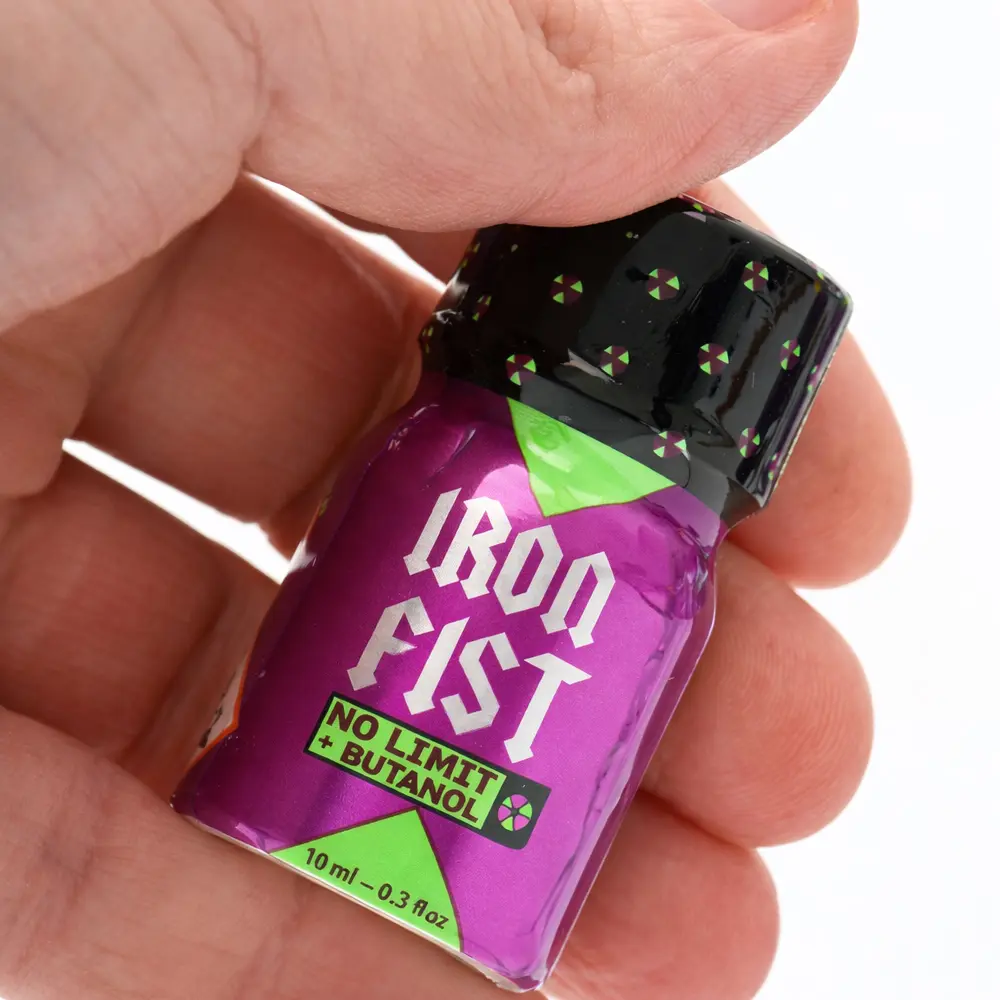 flacon de poppers iron fist nolimlit en alu format de poche