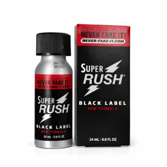 flacon de poppers rush super rush black en alu
