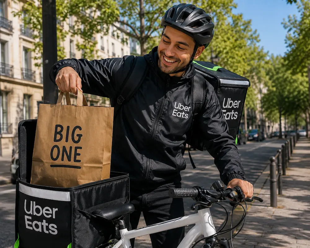 livreur uber eat avec du poppers