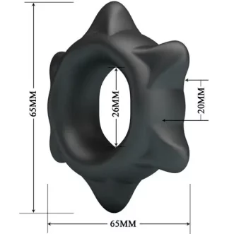 Cockring Crazy Bull Ethaniel Modèle 11 en silicone noir diamètre intérieur 26 mm design texturé