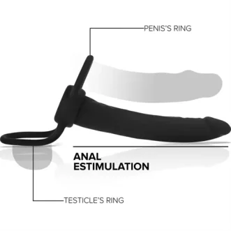 Gode Anal Cobi Onyx Mythology avec anneau pénien et anneau testiculaire en silicone noir ultra doux