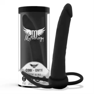 Gode Anal Cobi Onyx Mythology avec anneau pénien et anneau testiculaire en silicone noir ultra doux