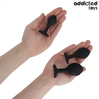 Lot de 3 Plugs Anaux Bijou Noir Addicted Toys silicone médical avec cristaux brillants
