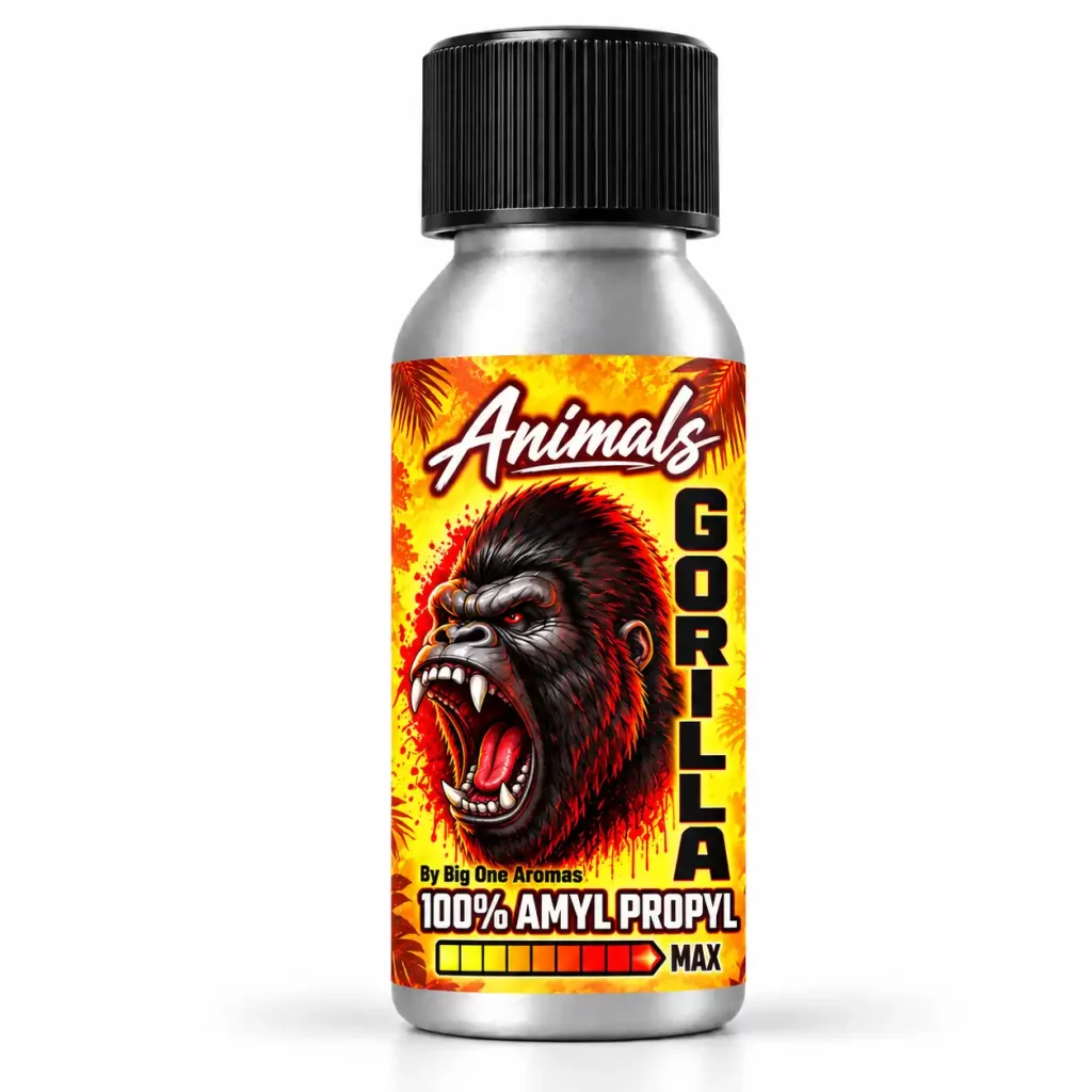 Poppers Animals Gorilla 25 ml Amyl + Propyl Max – flacon aluminium Big One Aromas fabriqué en France