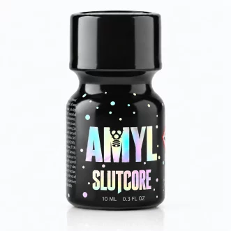 Poppers Amyl Slutcore 10 ml au nitrite d’amyle – flacon noir holographique format compact