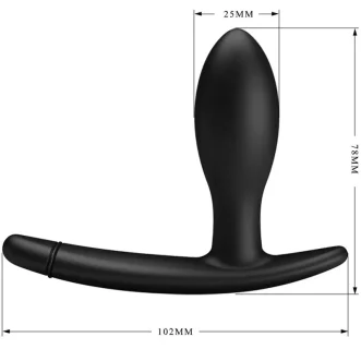 Plug anal gonflable Pretty Love en silicone noir, avec poire détachable, valve de décompression