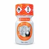 Poppers Juice Zero Mega Pellet 10 ml Amyl et Propyl avec bille intérieure, flacon gris et orange.