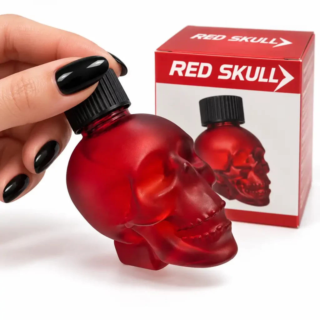 poppers tete de mort rouge skull red