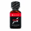 Poppers Rush Zero Mega Pellet Amyl + Propyl 24 ml avec bille intérieure, flacon en verre brun et étiquette noire et rouge.